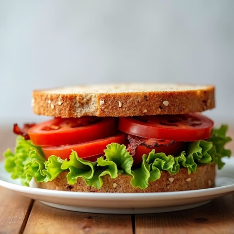 Crispy Turkey Bacon, Fresh Tomato, and Lettuce Whole Wheat Sandwich
