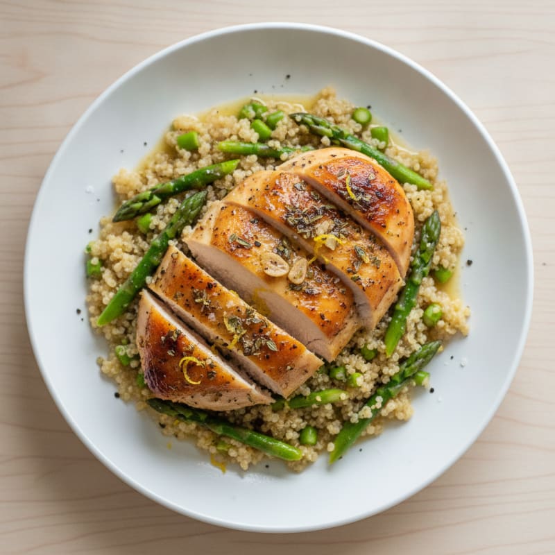 Lemon Herb Roasted Chicken with Quinoa