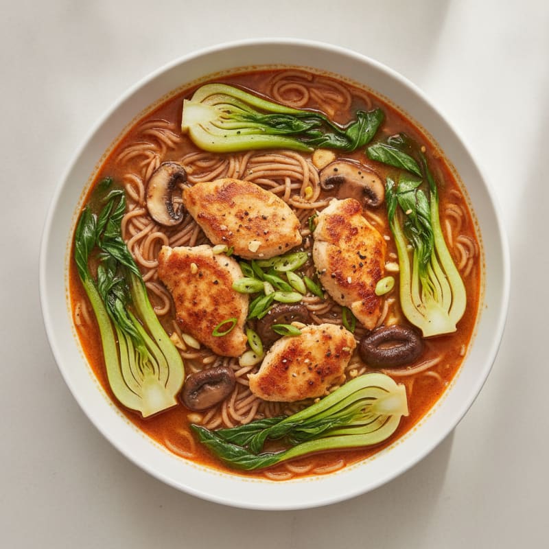 Sriracha Chicken Ramen Soup
