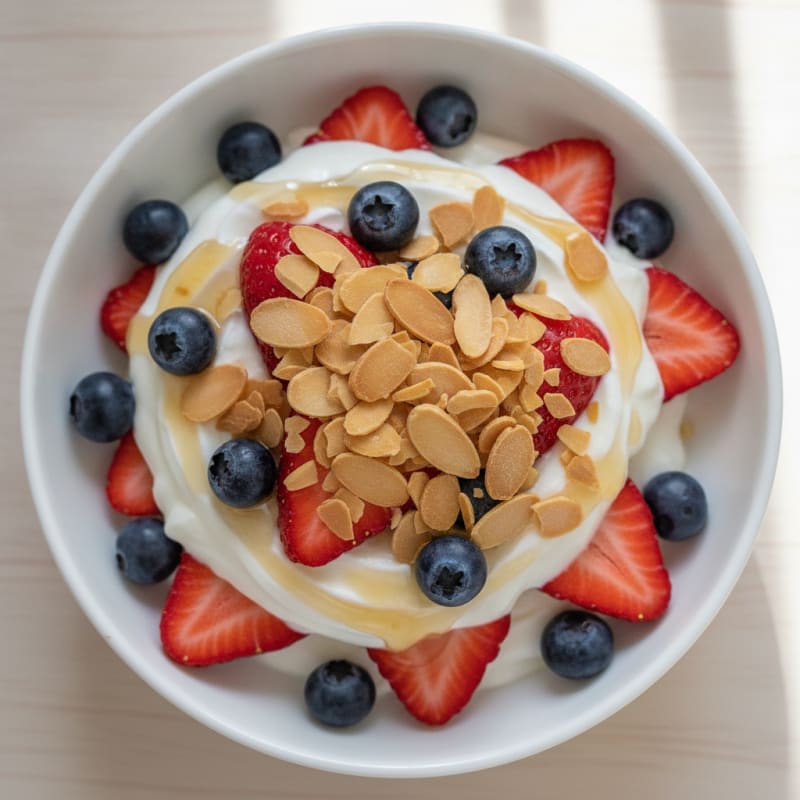 Greek Yogurt Parfait with Berries and Almonds