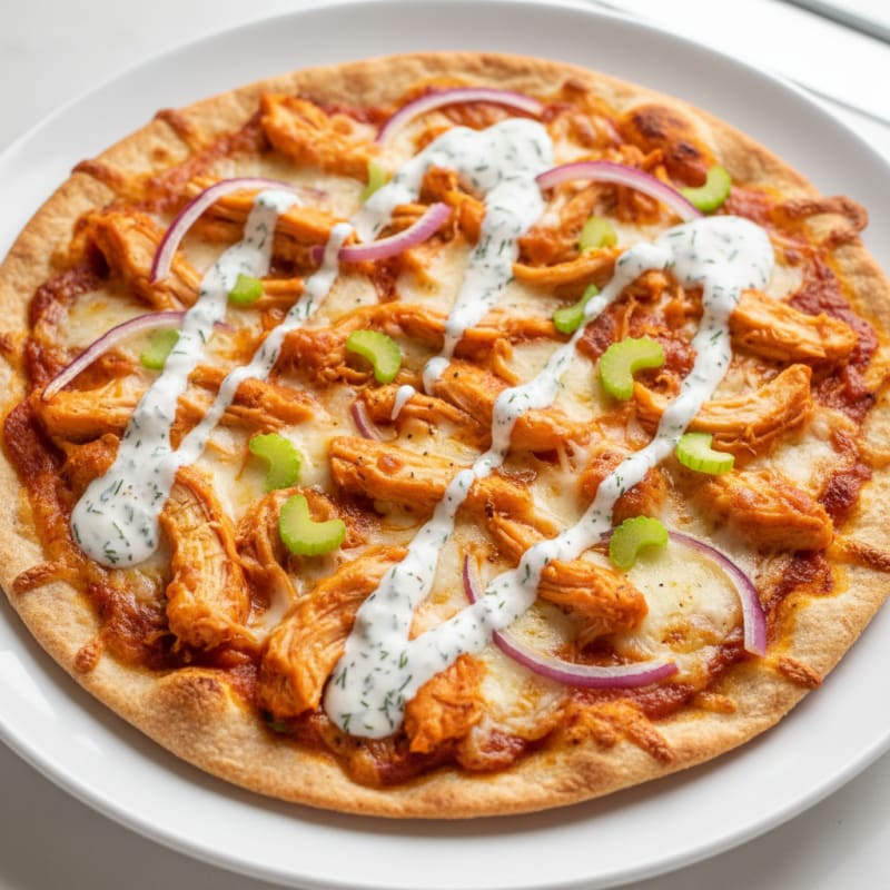 Crispy Buffalo Chicken Pizza with Ranch