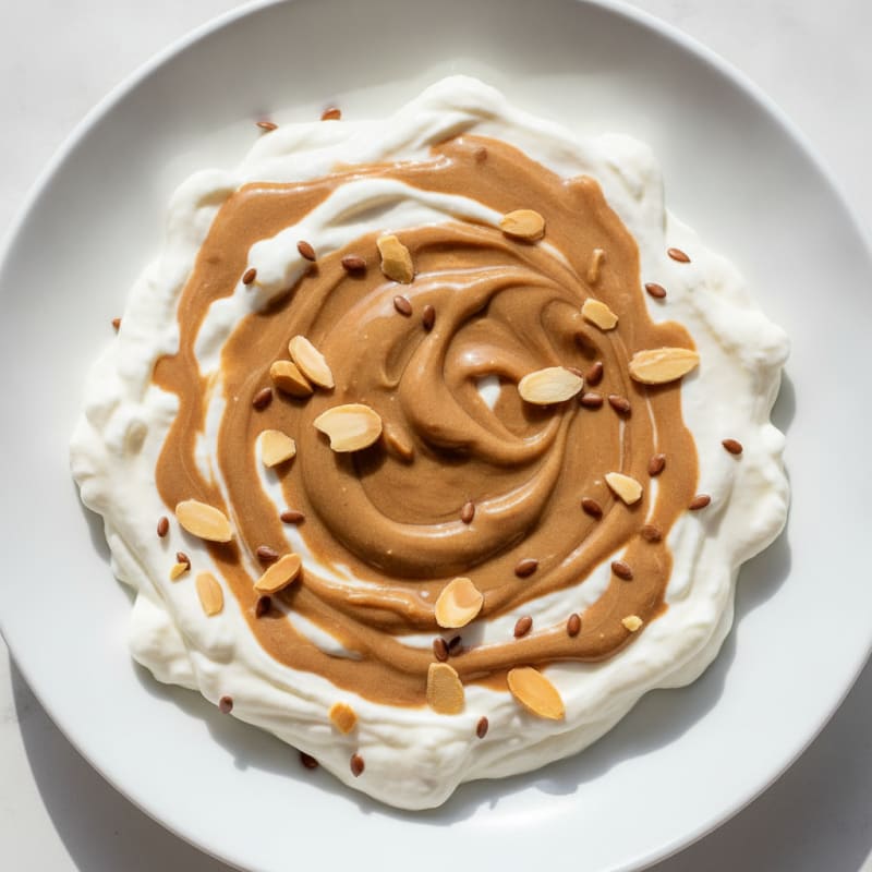 Silky Greek Yogurt Protein Pudding with Almond Butter Swirl