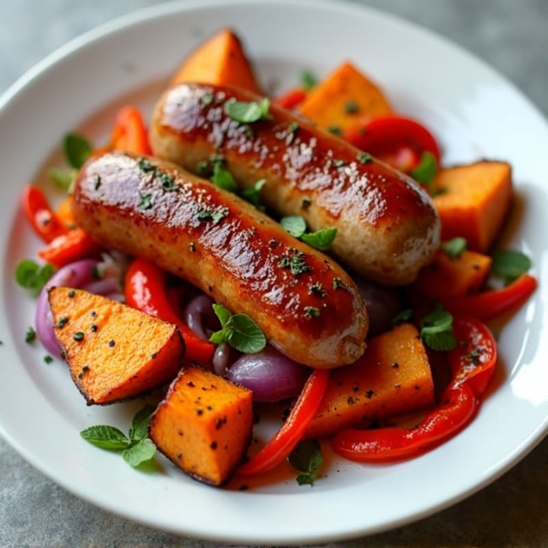 Herb-Roasted Sausage and Sweet Potato Sheet Pan Dinner