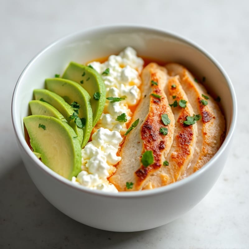 Cottage Cheese and Sliced Chicken Breast Bowl