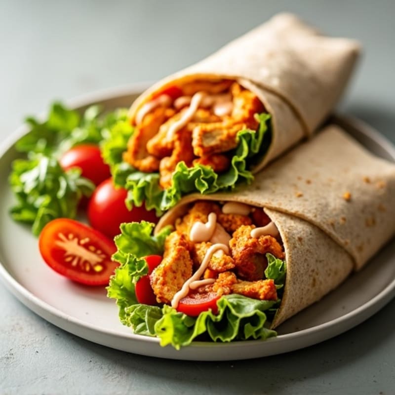Buffalo Ranch Chicken Wraps with Fresh Vegetables