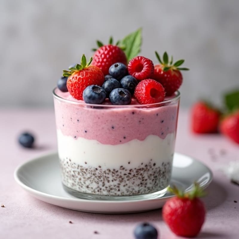 High-Protein Creamy Berry Chia Pudding