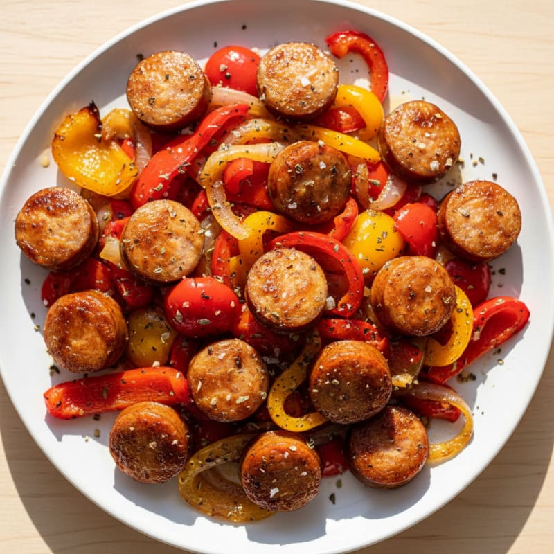 Sheet Pan Sausage and Peppers