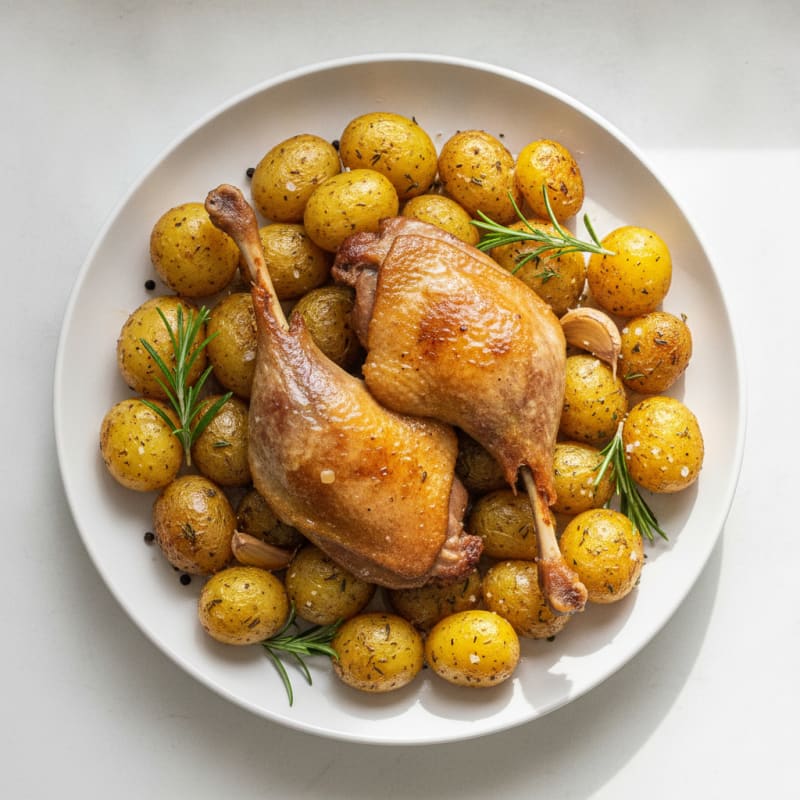 Duck Confit with Herb Roasted Potatoes