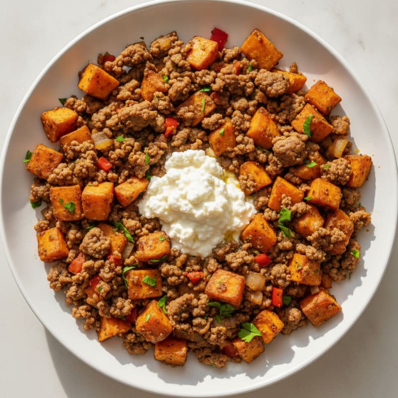 Ground Beef Skillet with Sweet Potatoes