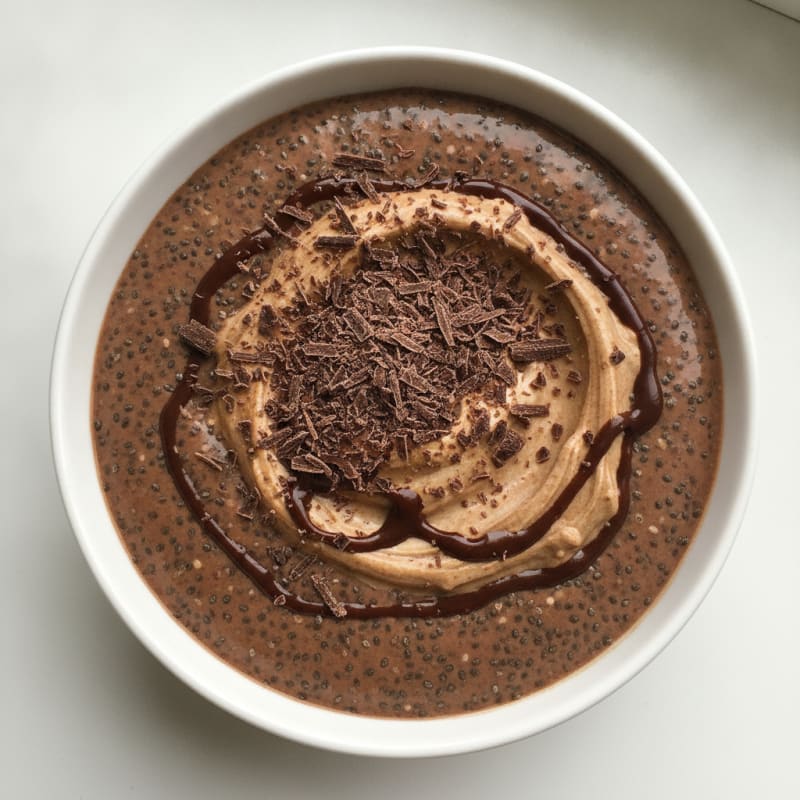 Silky Chocolate Protein Pudding with Chia Seeds
