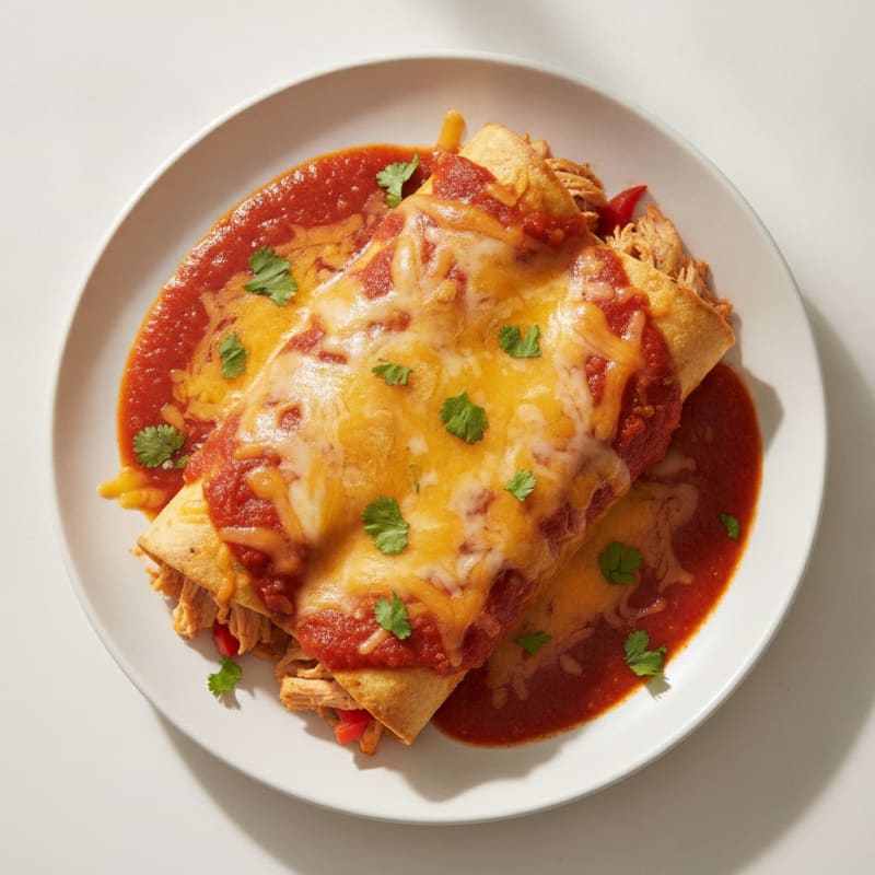 Mexican Chicken Enchiladas with Ranchero Sauce