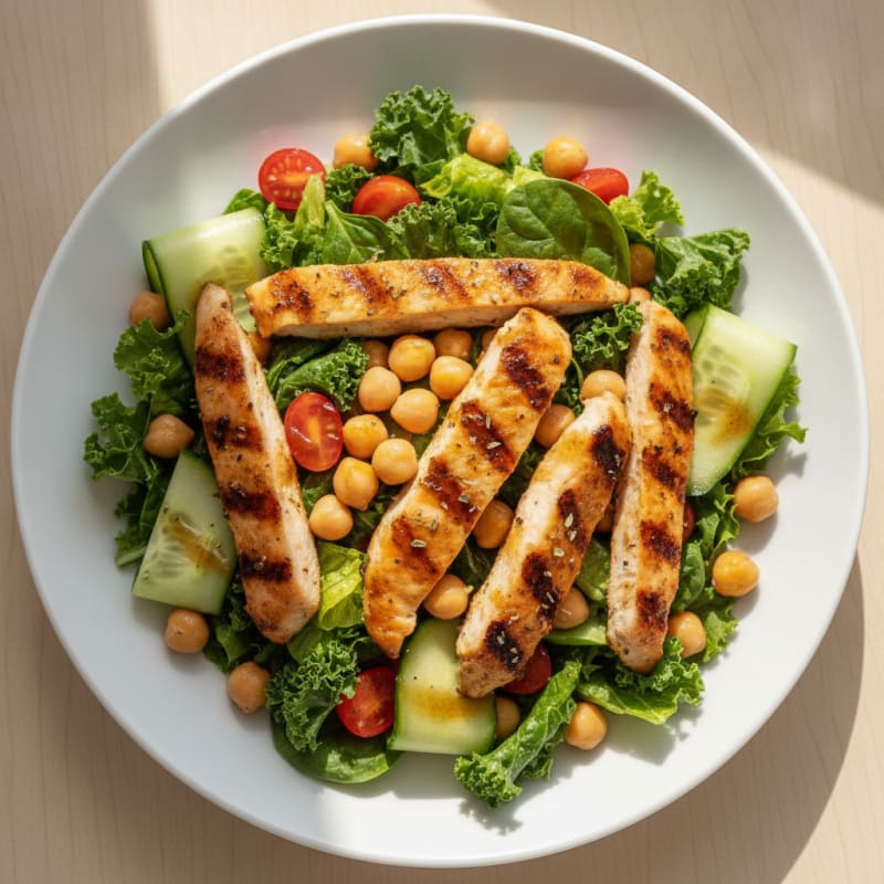 Grilled Chicken Salad with Balsamic Vinaigrette and Chickpeas