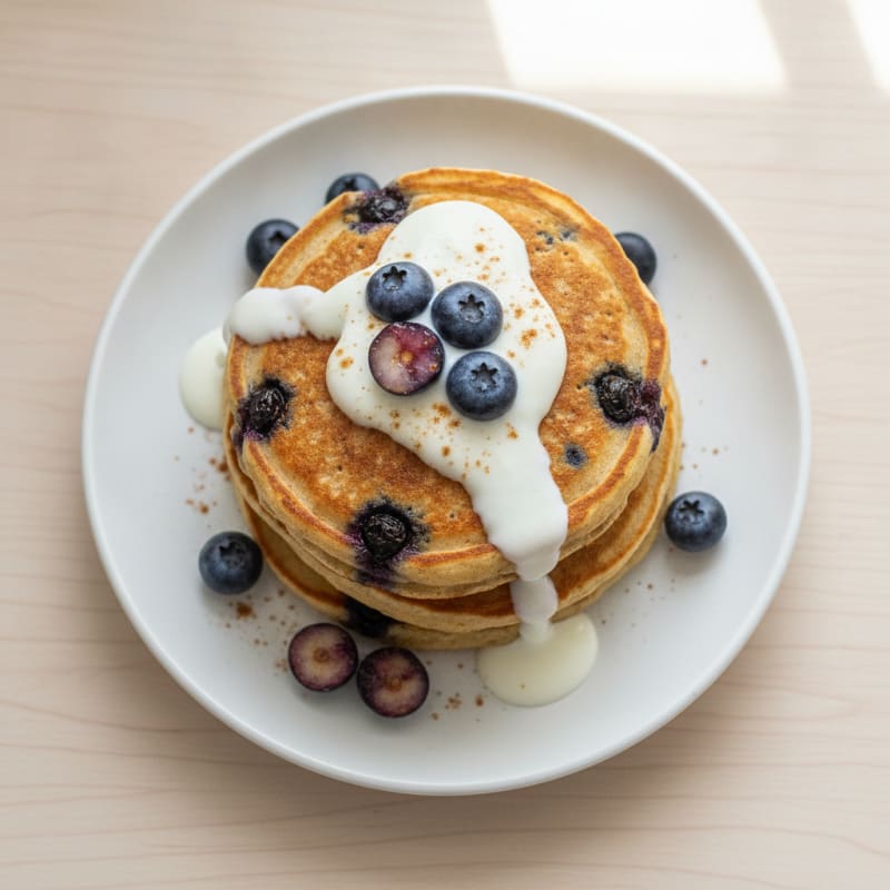 Fluffy Berry Protein Pancakes