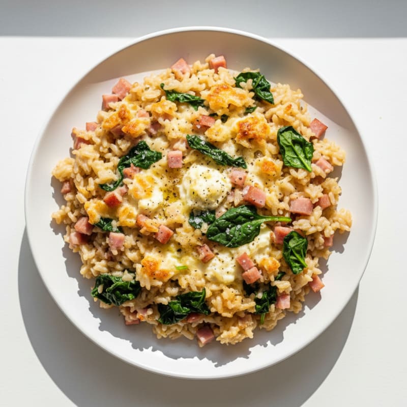 Ham and Ricotta Baked Rice