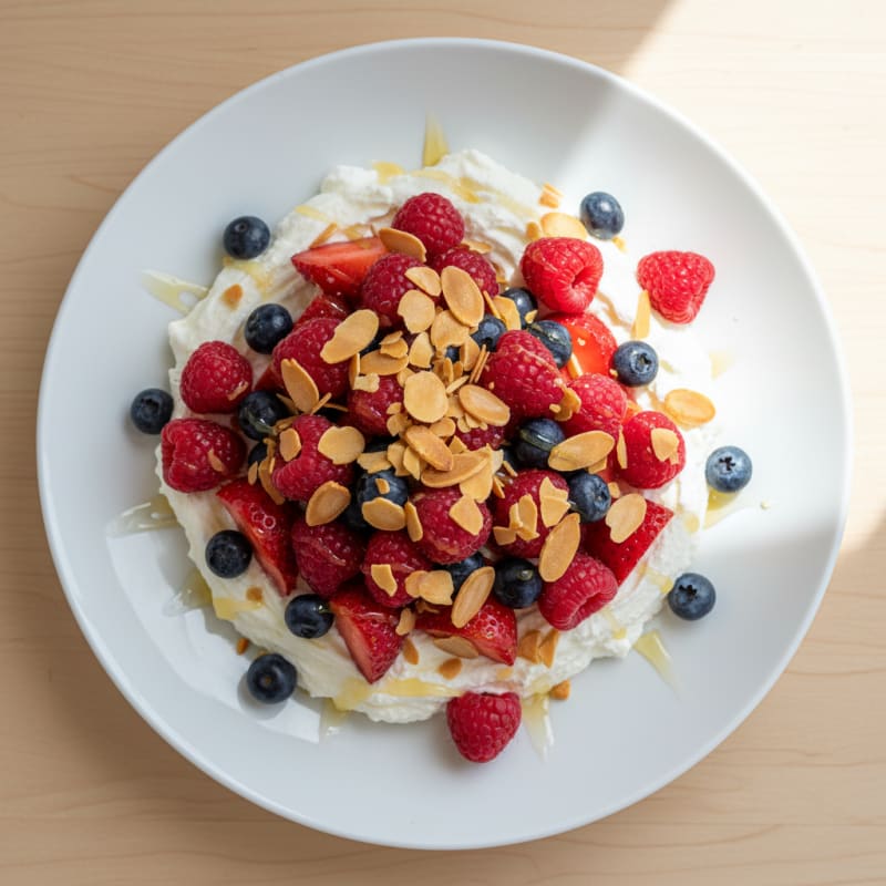 Silky Greek Yogurt Protein Mousse with Mixed Berries