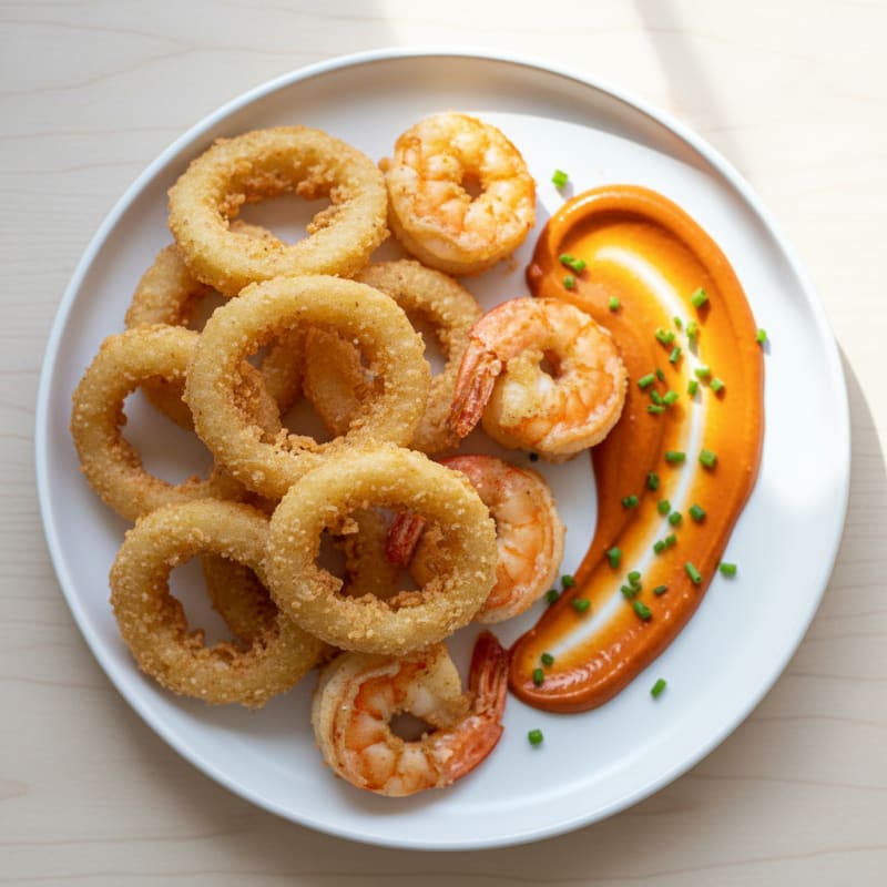 Beer-Battered Onion Rings with Zesty Dipping Sauce