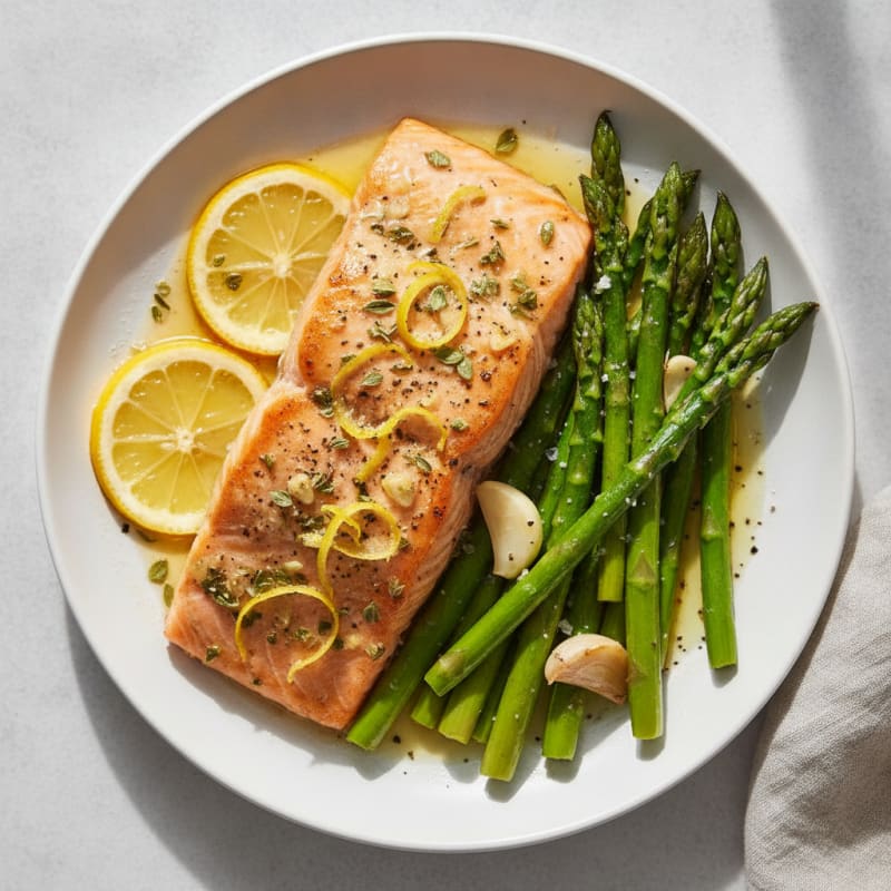 Lemon Herb Baked Salmon with Asparagus