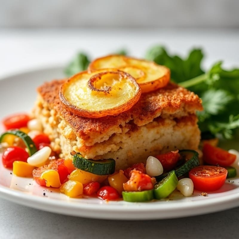 Crispy Potato Topped Lean Turkey and Mixed Vegetable Bake