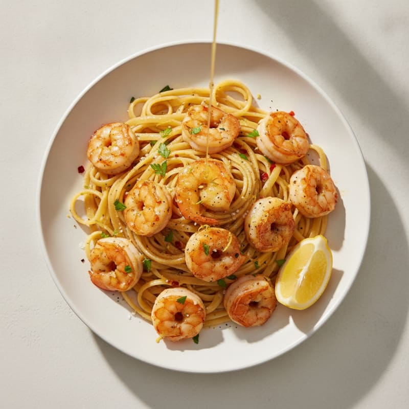 Garlic Butter Shrimp Scampi with Linguine