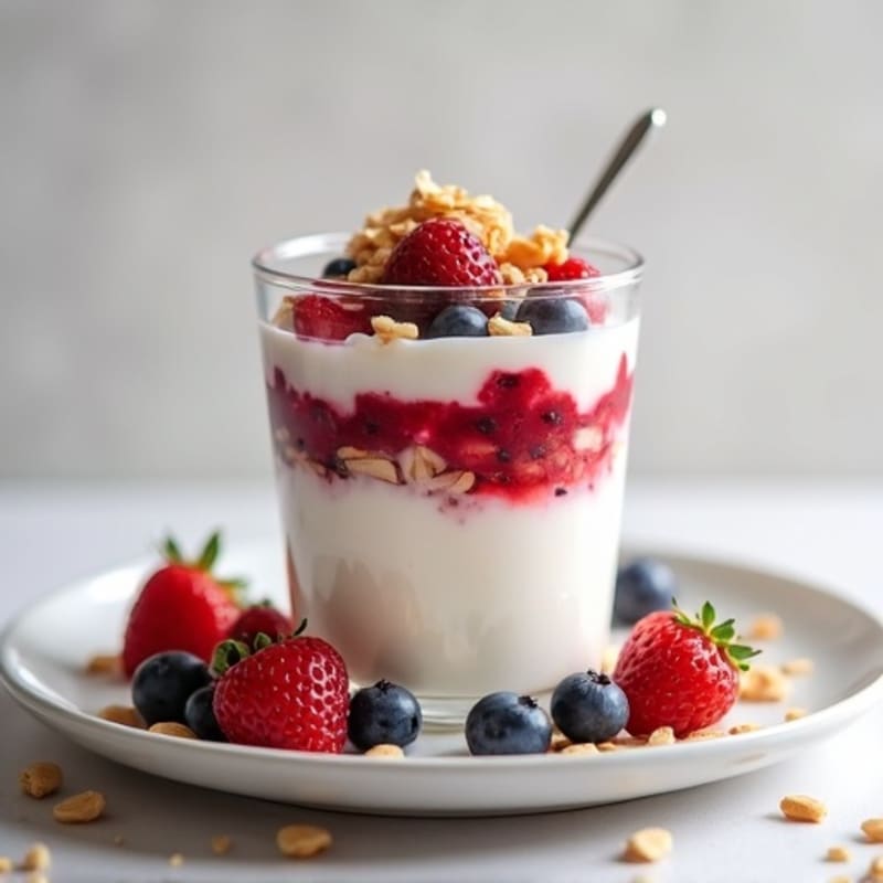 Silky Greek Yogurt Protein Parfait with Mixed Berries