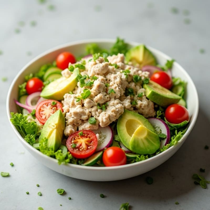 Creamy Avocado Tuna Salad with Crisp Vegetables