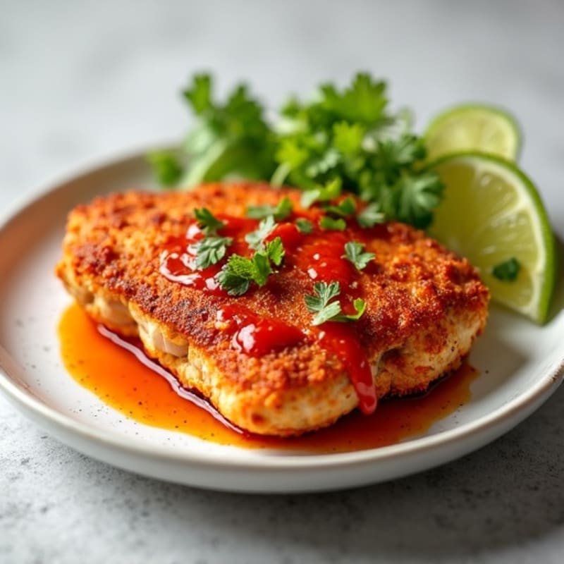 Crispy Baked Ginger-Garlic Chicken with Sweet Chili Sauce