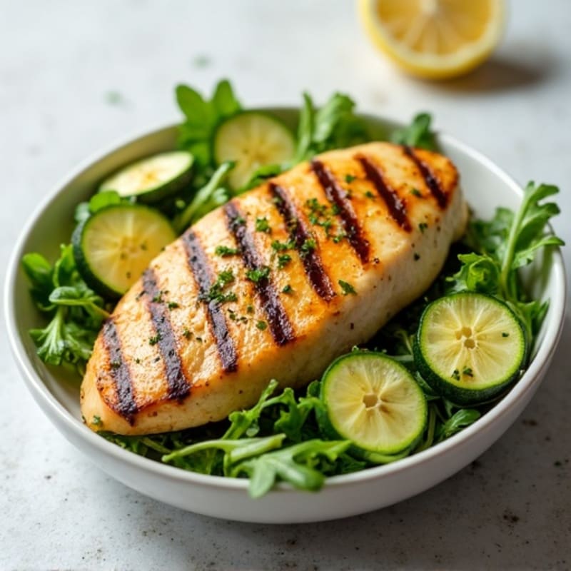 Grilled Chicken Zucchini Salad with Lemon Vinaigrette