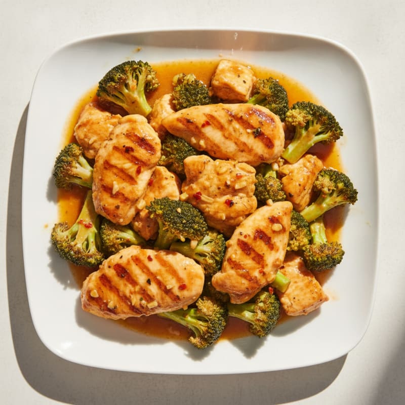 Orange Glazed Chicken and Broccoli