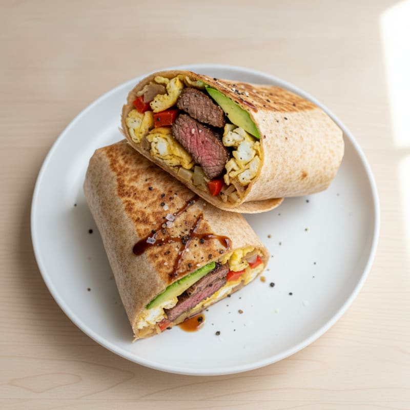 Hearty Steak and Egg Breakfast Burrito