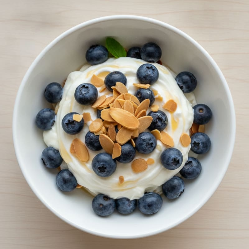 Greek Yogurt Protein Parfait with Berries and Almonds