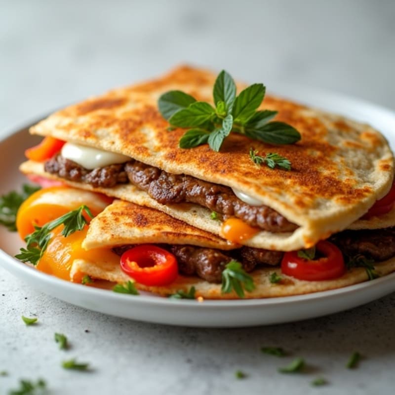 Crispy Lean Steak and Veggie Quesadillas