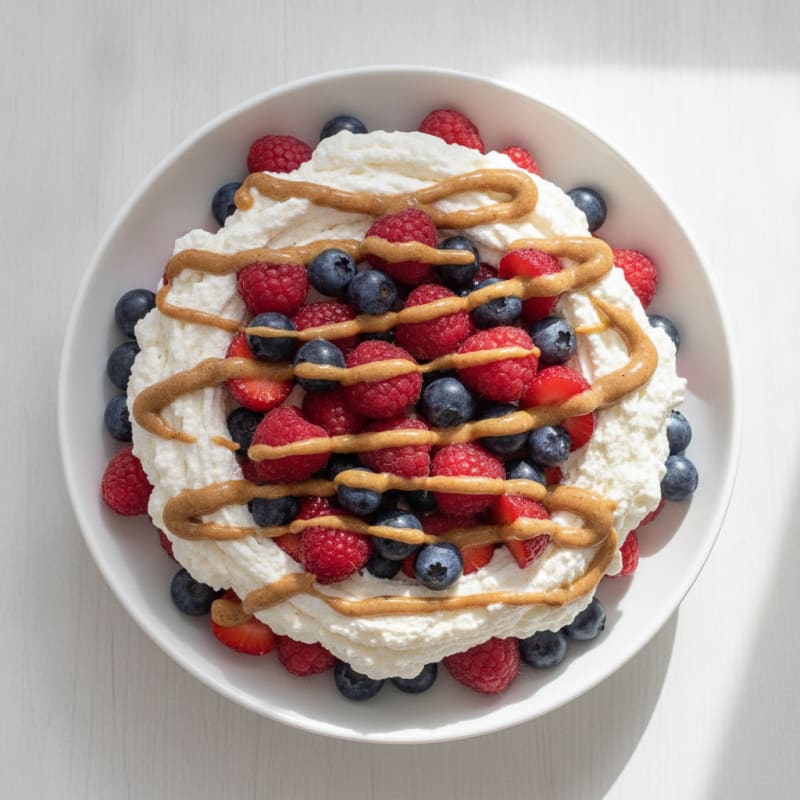 Greek Yogurt Protein Mousse with Mixed Berries