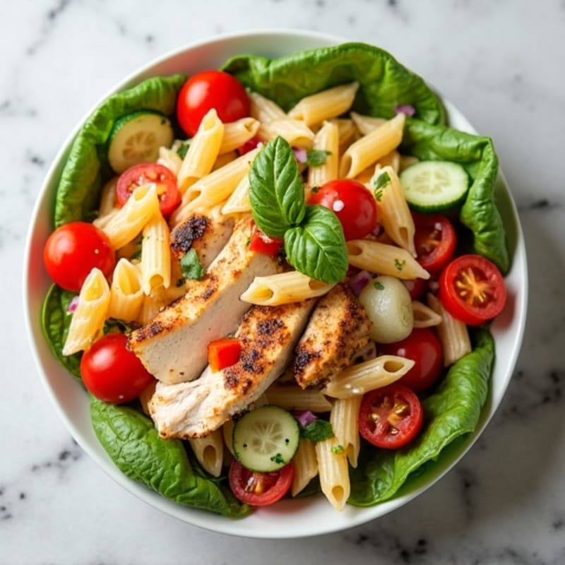 Grilled Chicken Pasta Salad with Fresh Vegetables