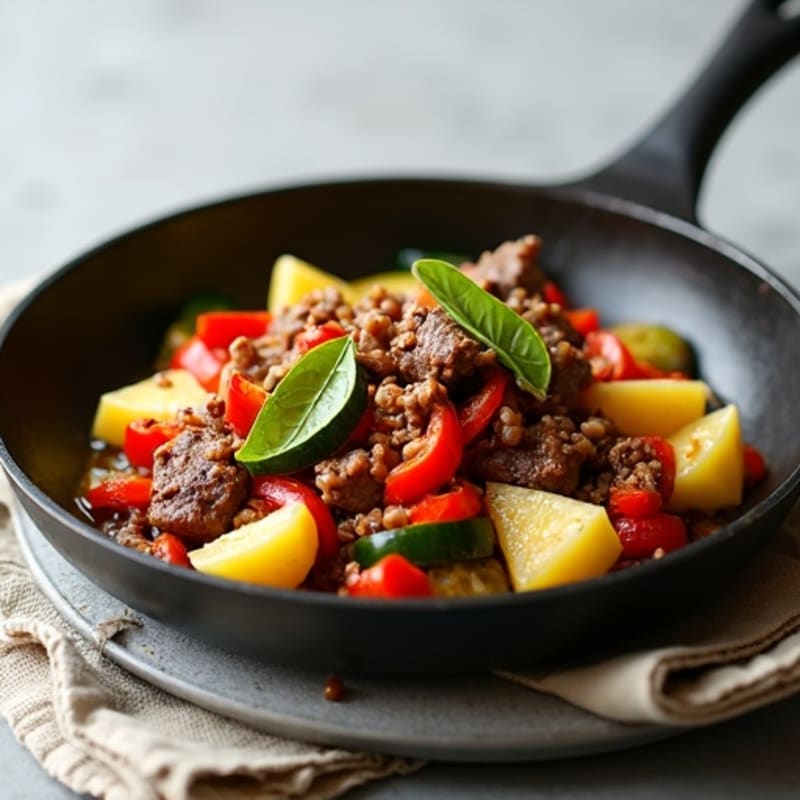Sweet and Savory Thin-Sliced Beef Skillet