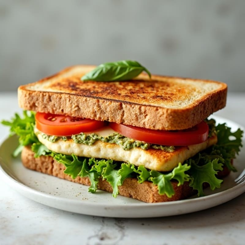 Creamy Pesto Chicken Sandwich on Whole Wheat