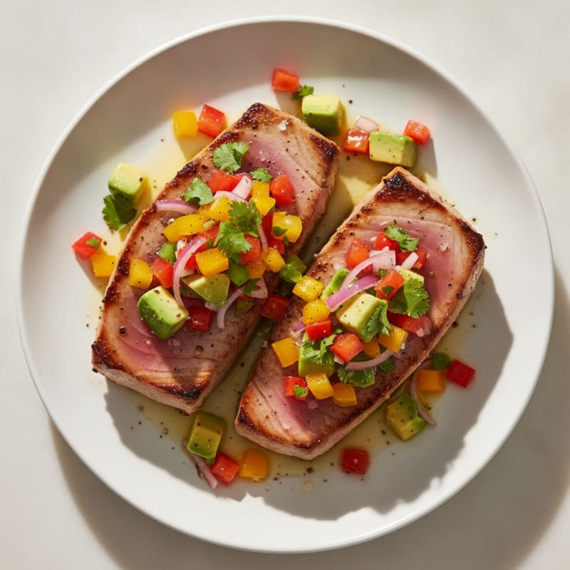 Seared Tuna with Bell Pepper Salsa