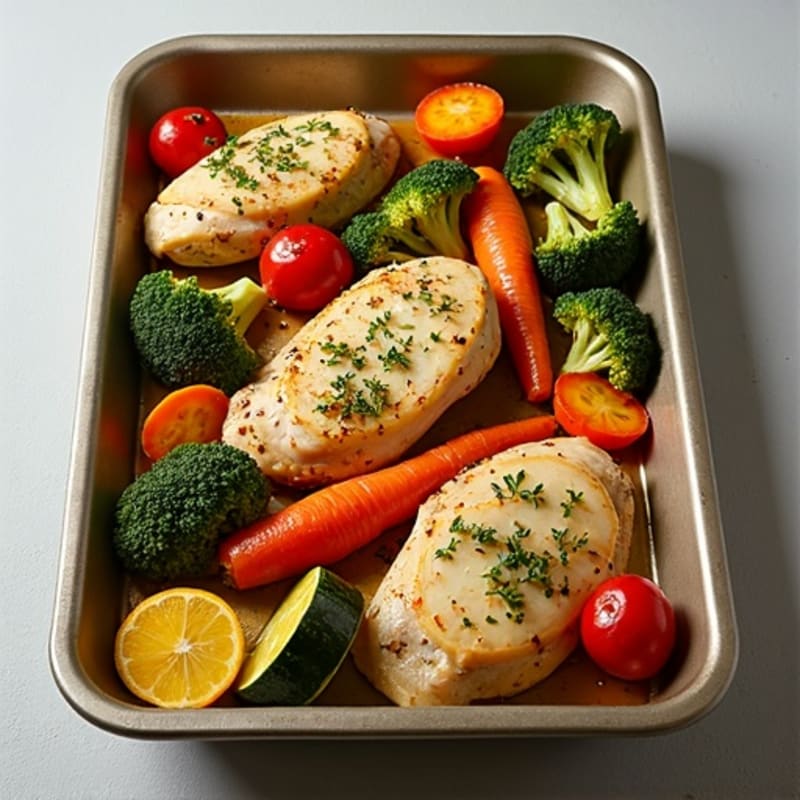 Sheet Pan Lemon Herb Chicken and Crispy Roasted Vegetables