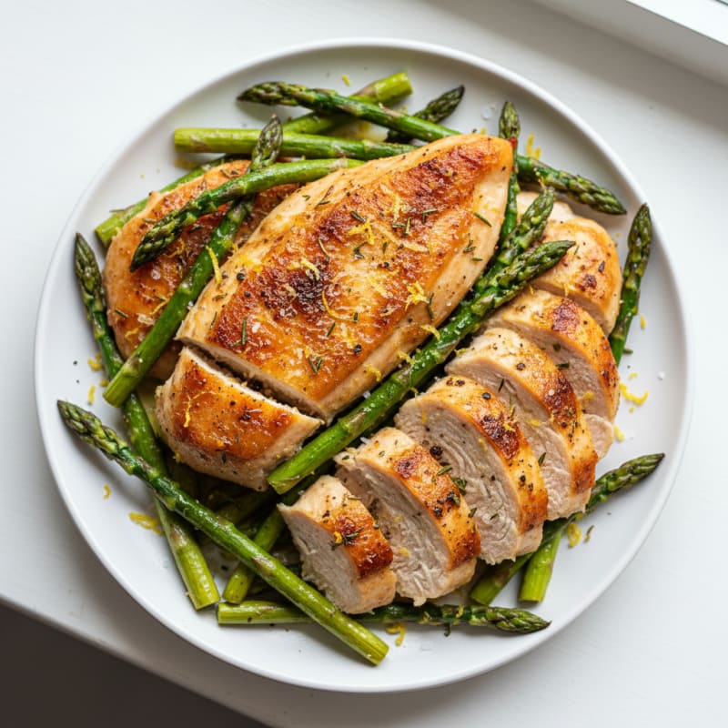 Lemon-Herb Roasted Chicken and Asparagus