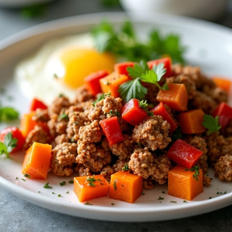 Crispy Ground Turkey and Sweet Potato Hash