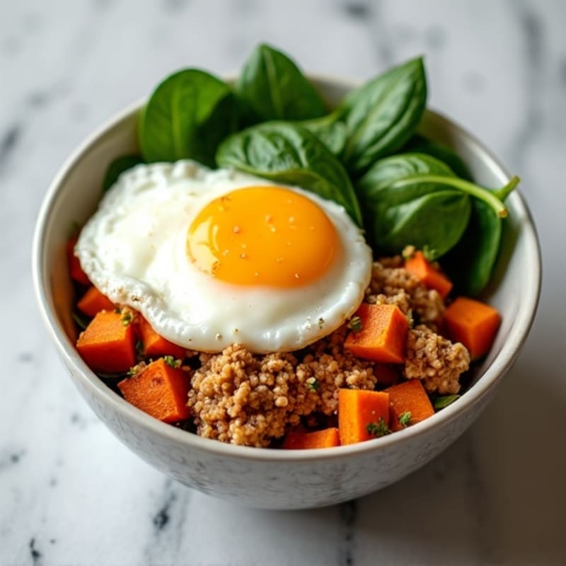 Savory Turkey Breakfast Bowl with Sweet Potato Hash