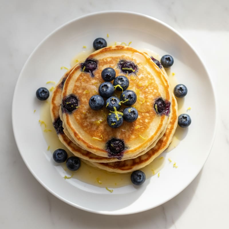 Blueberry Ricotta Pancakes with Lemon Zest