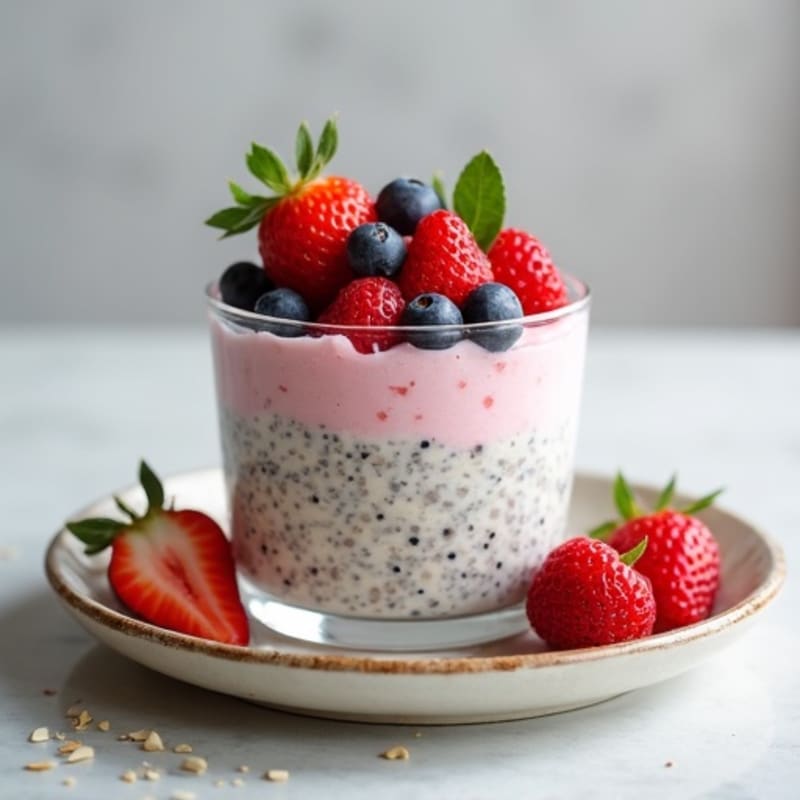 Creamy Vanilla-Almond Chia Pudding with Fresh Berries