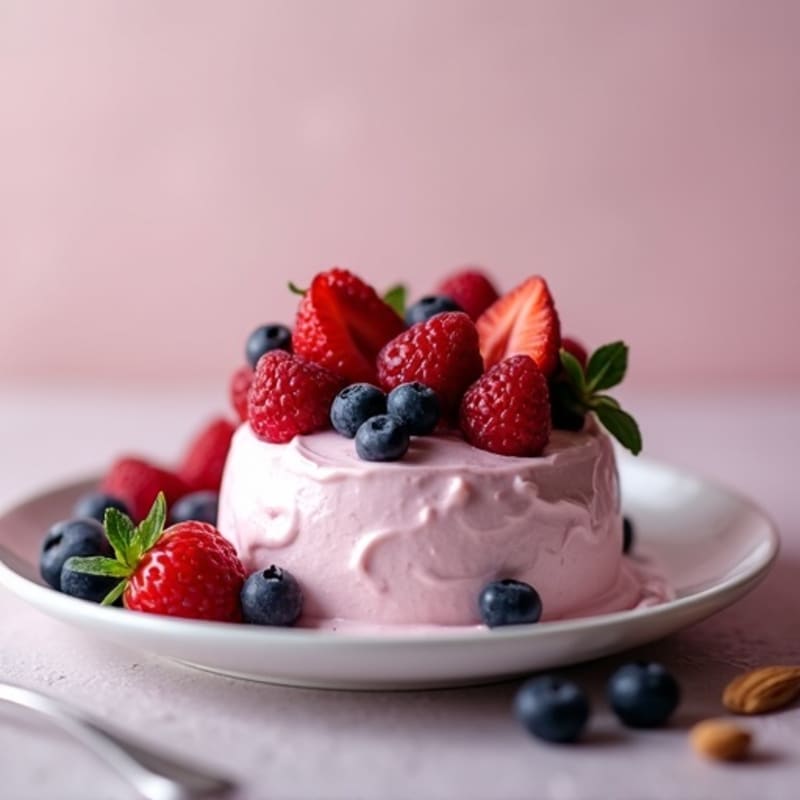 Creamy Greek Yogurt Protein Mousse with Mixed Berries
