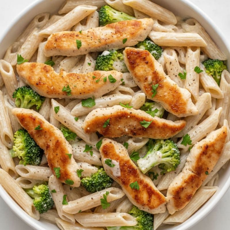 Garlic Parmesan Chicken Alfredo Pasta
