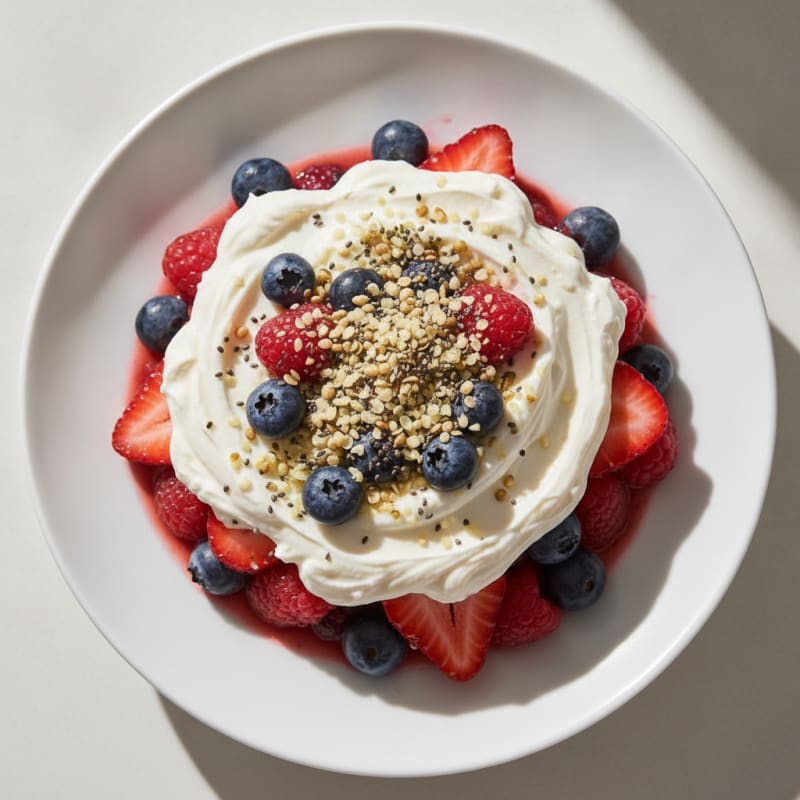 Silky Greek Yogurt Protein Parfait with Mixed Berries