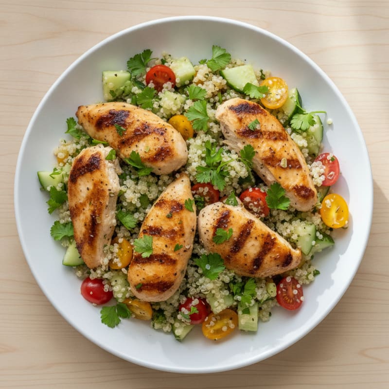 Lemon Herb Chicken and Quinoa Salad