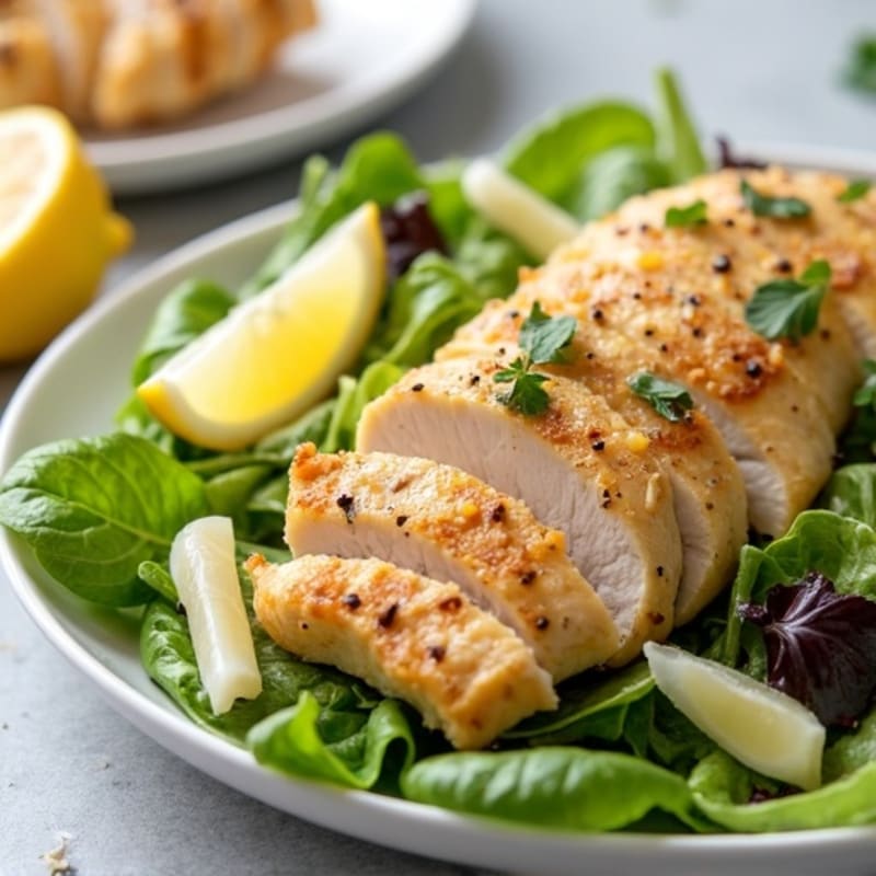 Grilled Chicken Caesar Salad with Crisp Romaine and Creamy Lemon-Garlic Dressing
