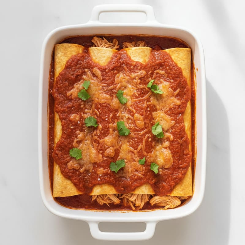 Chicken Enchiladas with Red Sauce