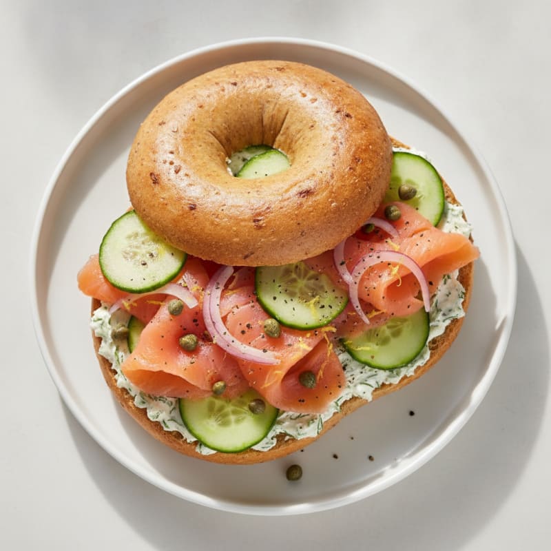 Smoked Salmon Bagel with Dill Cream Cheese