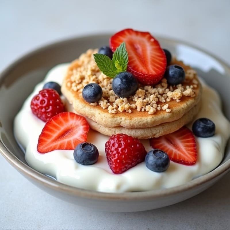 Silky Protein Yogurt Mousse with Sliced Fruit